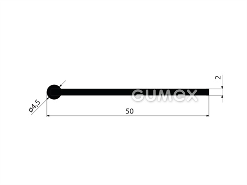 Pryžový profil tvaru "I", 50x4,5/2mm, 50°ShA, EPDM, -40°C/+100°C, černý